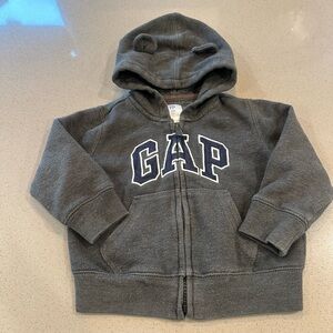 Baby GAP Grey Full Zip Longsleeve Hoodie Jacket Size 12-18 Months